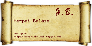 Herpai Balázs névjegykártya